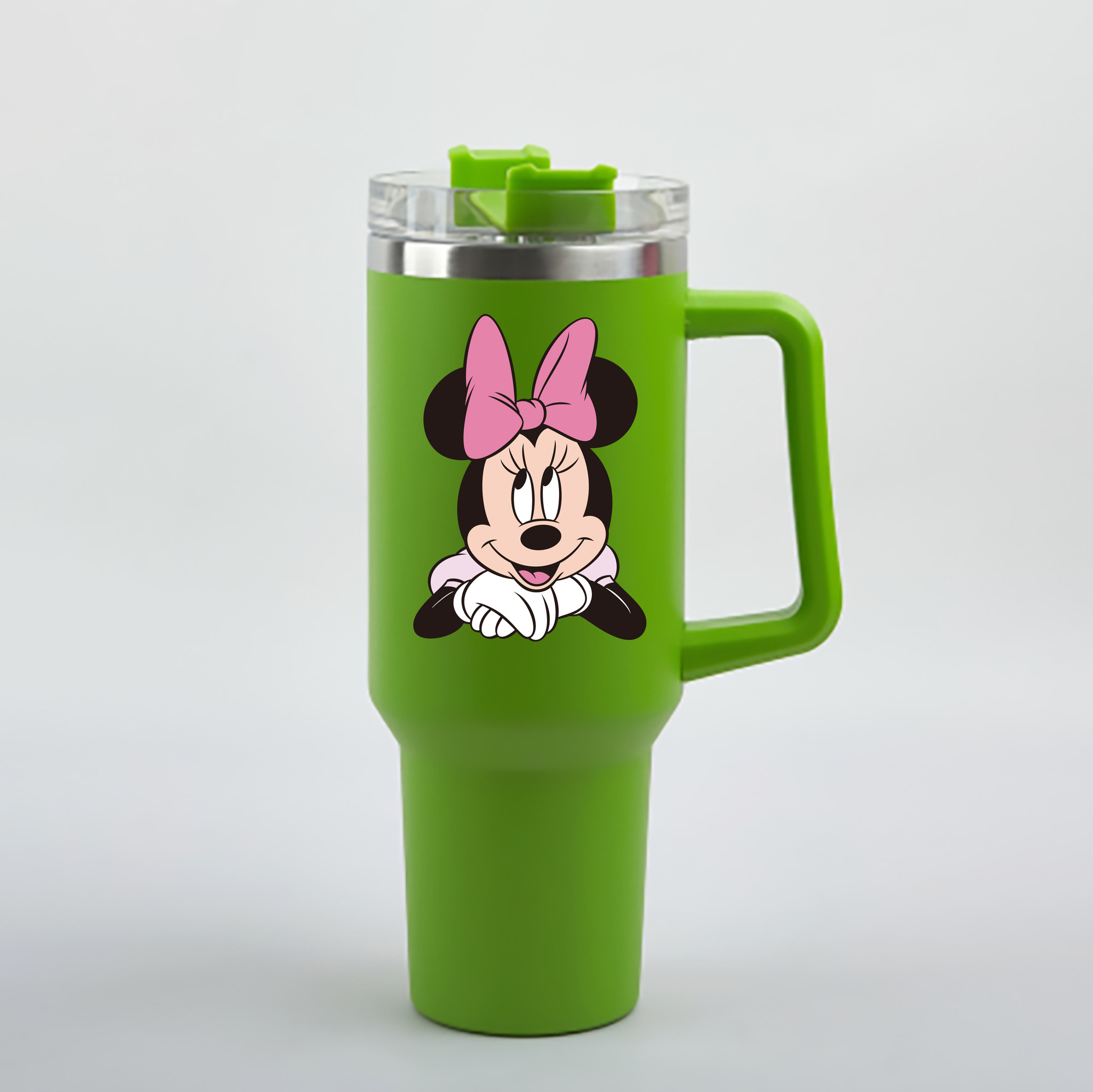 （画像用） ミッキーマウス Mickey Mouse 1200mL車用タンブラー - クリスタルステッカー（プラスチックストロー付き）
